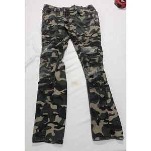 M.Society Men's Jeans Camo Distressed Slim Fit Utility Combat Camouflage Spandex